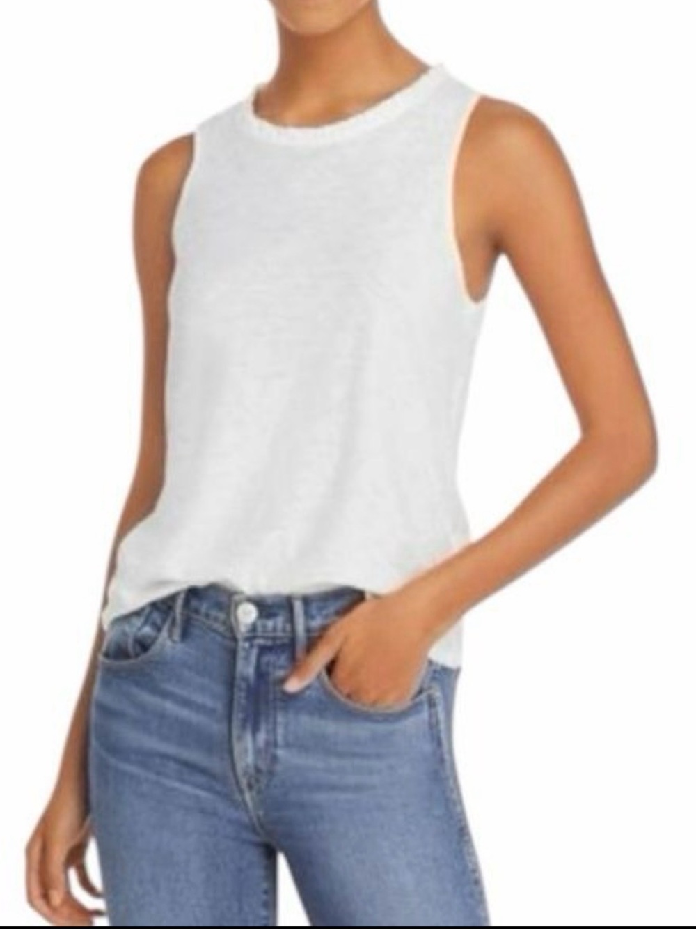 Nation LTD Classic Women's White Sleeveless Tank Top
